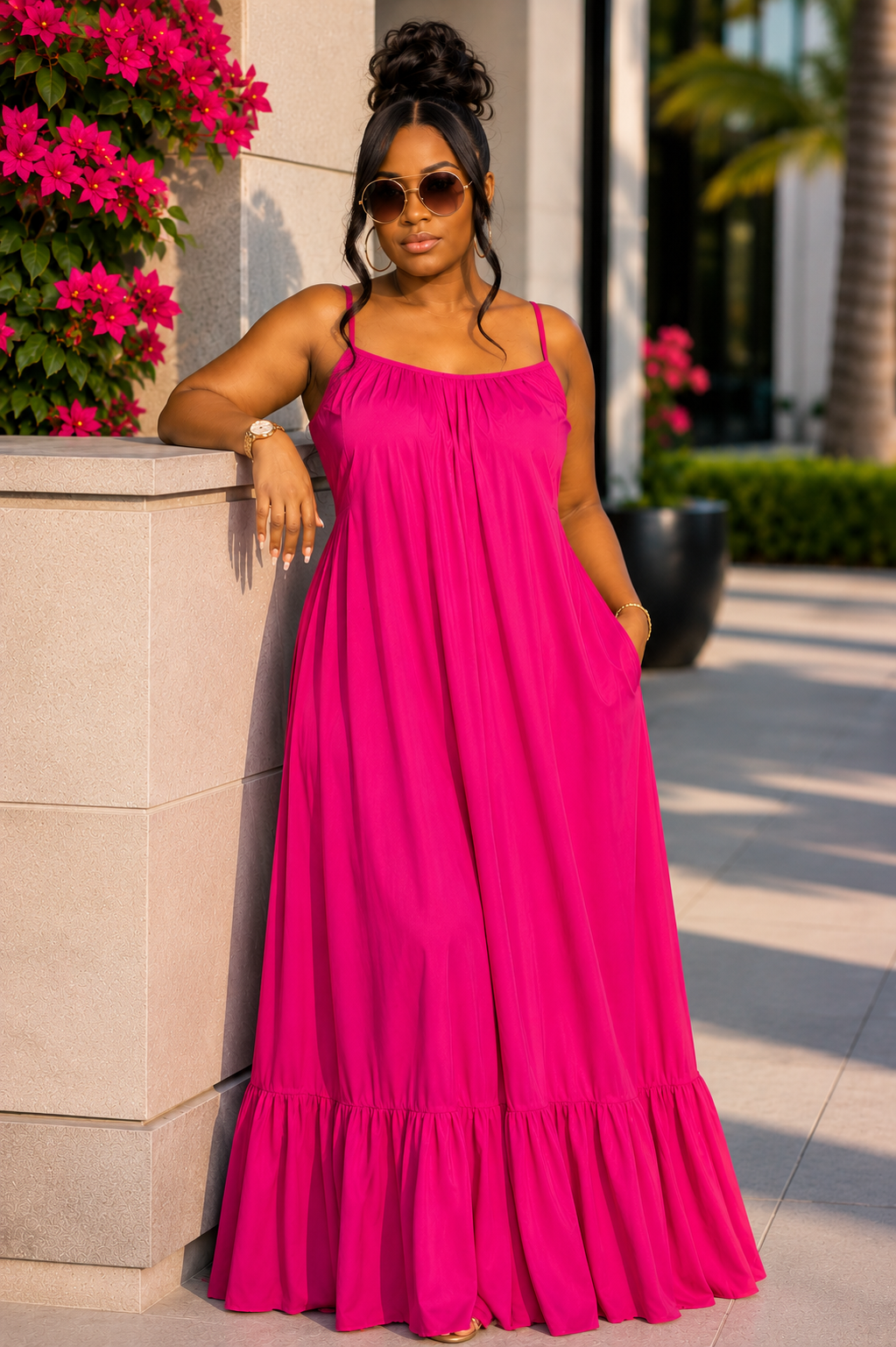 Under the Sun Pink Maxi Dress