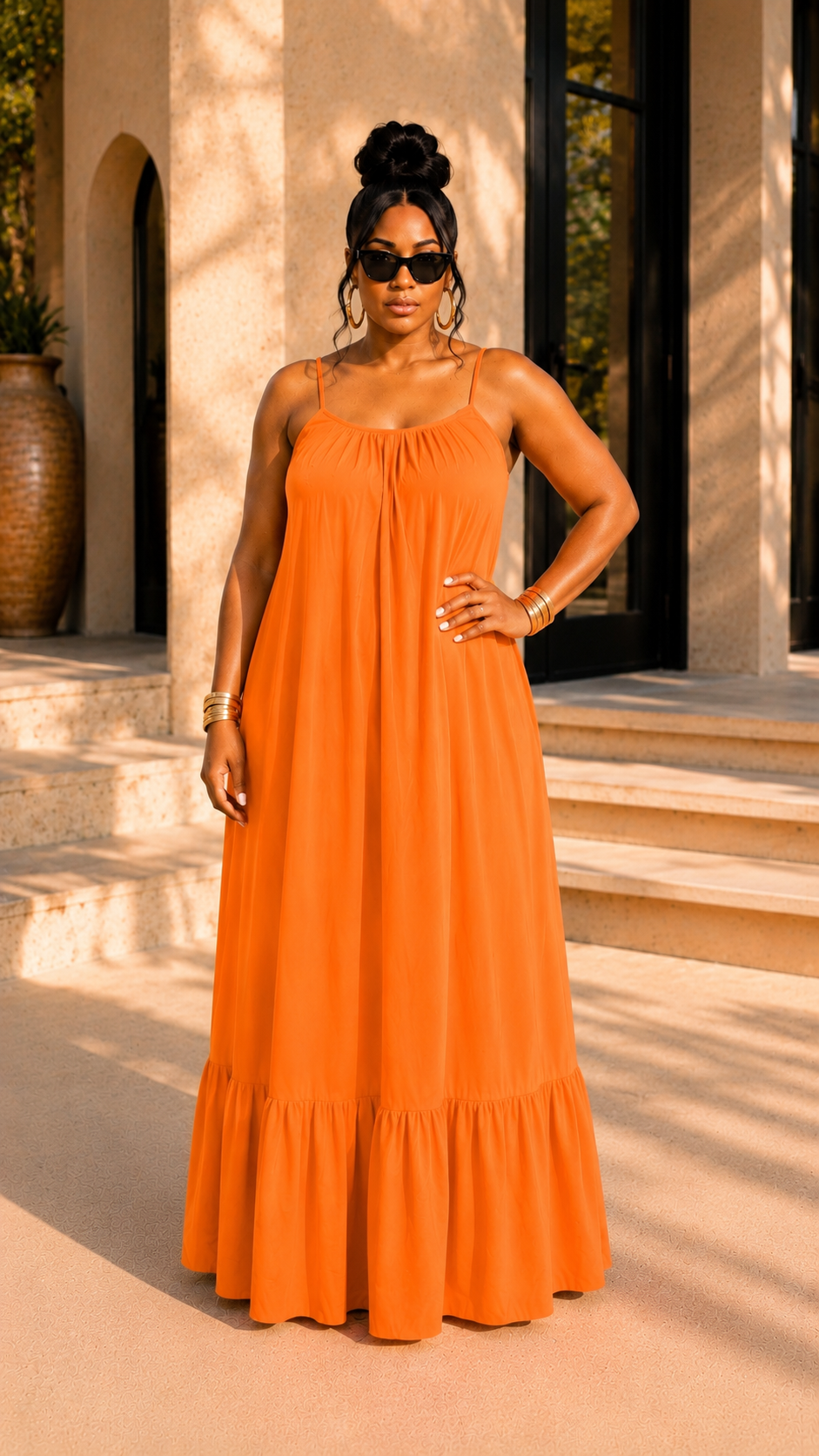 UNDER THE SUN ORANGE MAXI DRESS