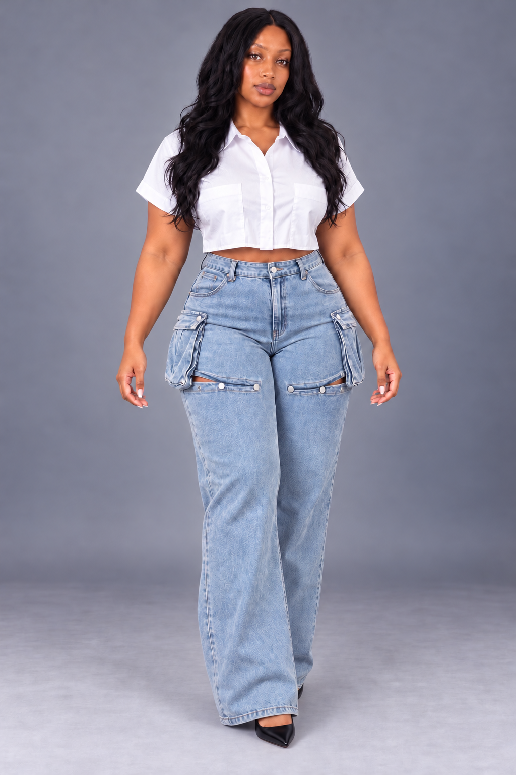 SHE’S SNAPPY DENIM JEANS