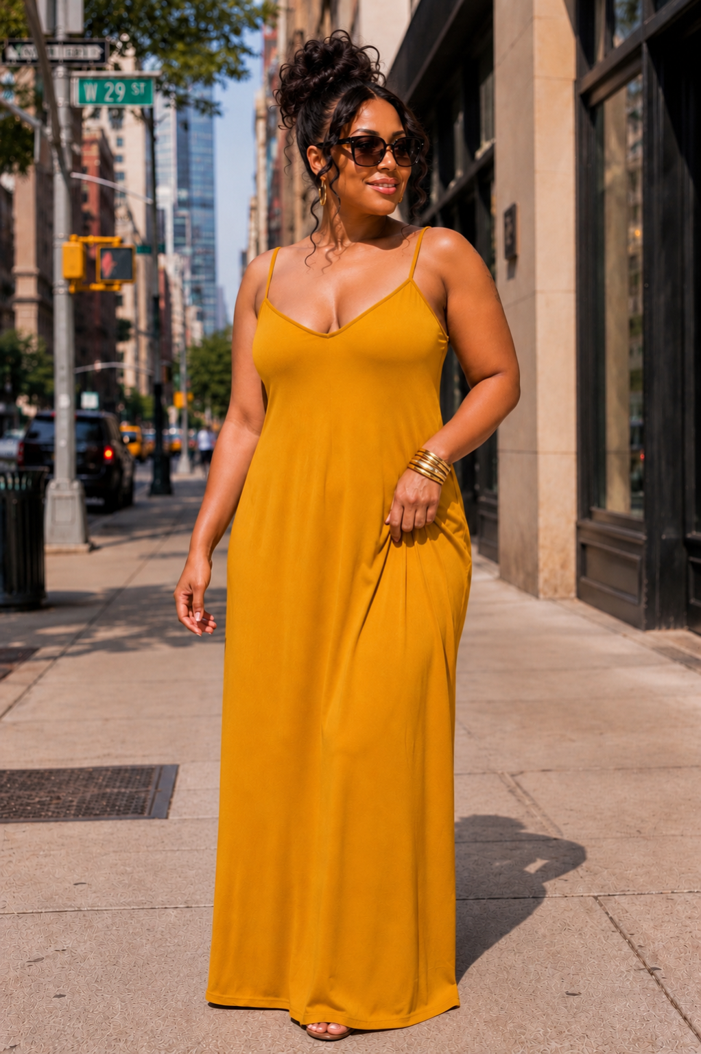 MUSTARD SO COMFY MAXI DRESS