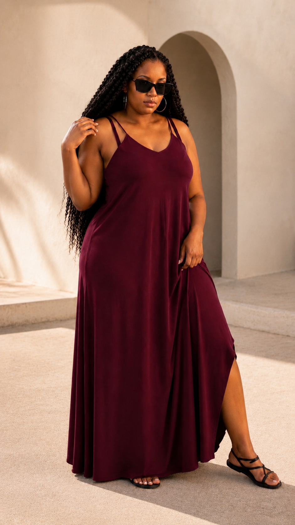 WINE RED SO COMFY MAXI DRESS (Copy)