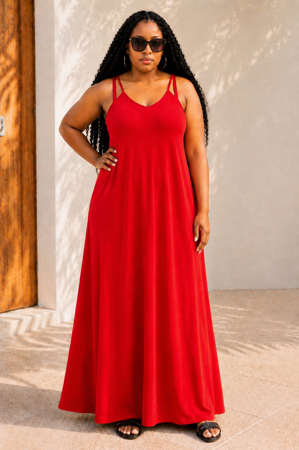 RED SO COMFY MAXI DRESS