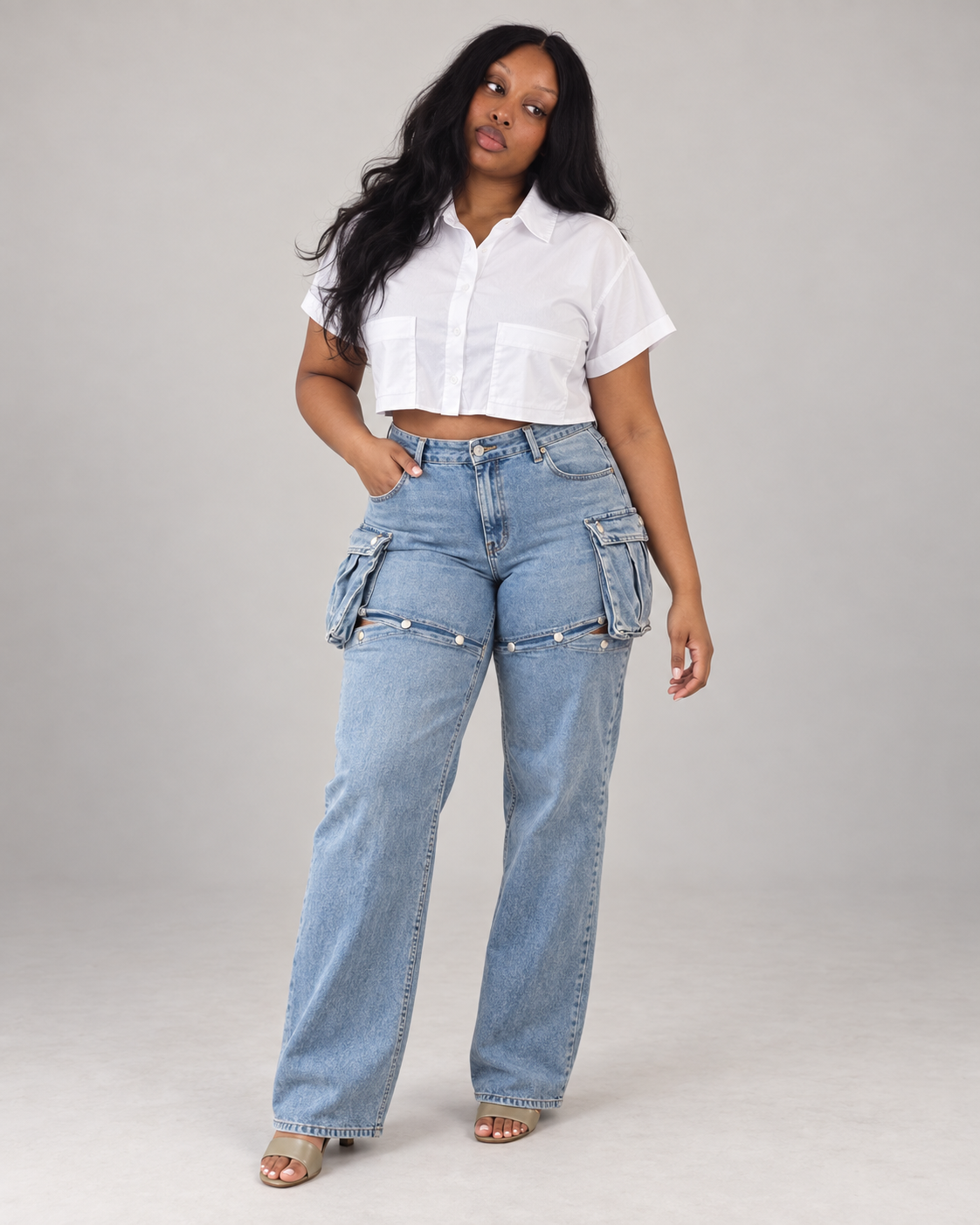 SHE’S SNAPPY DENIM JEANS