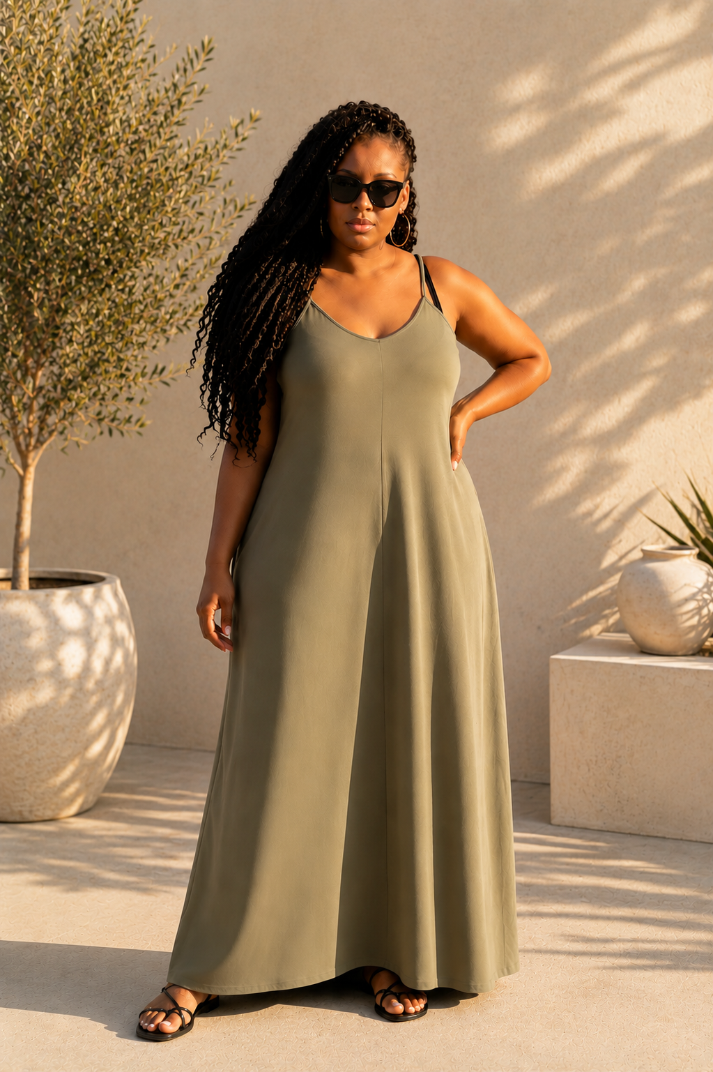 OLIVE GREEN SO COMFY MAXI DRESS