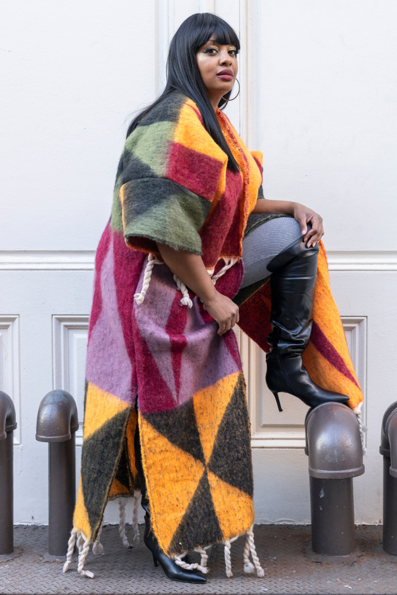 LOVE ON ME RED MULTI-COLOR CARDIGAN