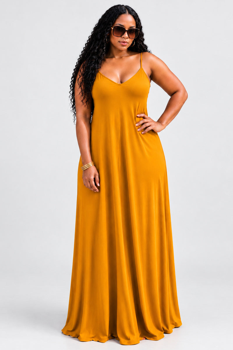 MUSTARD SO COMFY MAXI DRESS — closer product framing