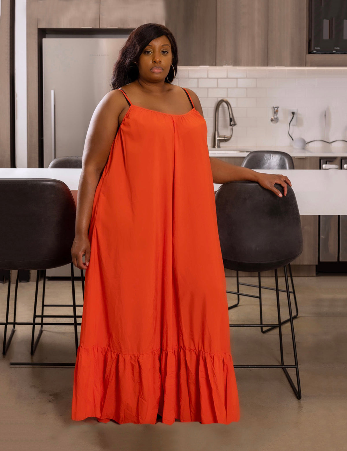 UNDER THE SUN ORANGE MAXI DRESS