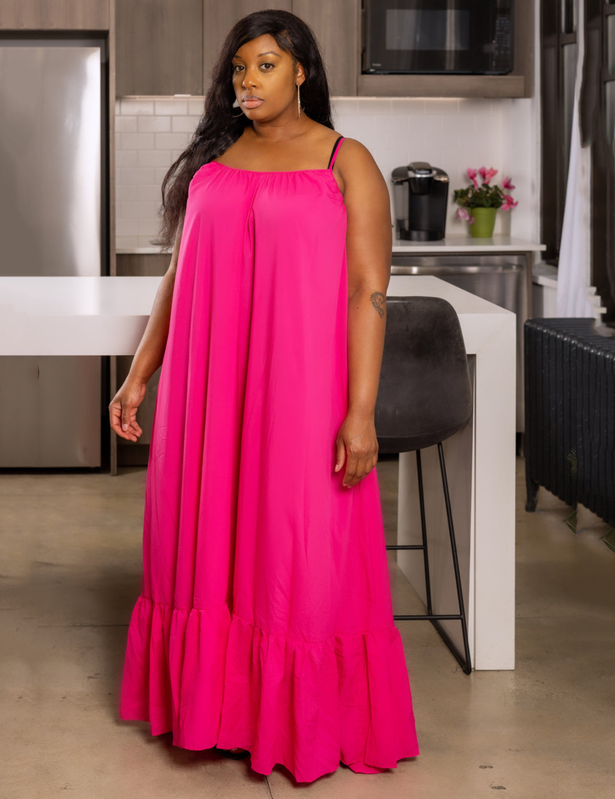 UNDER THE SUN PINK MAXI DRESS